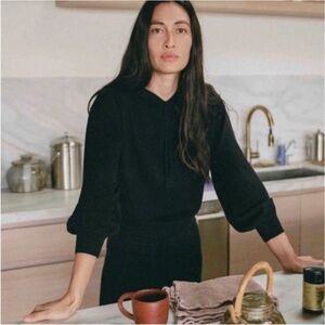 Christy Dawn Salem Cashmere Blend Hoodie Sweater in Black, XS